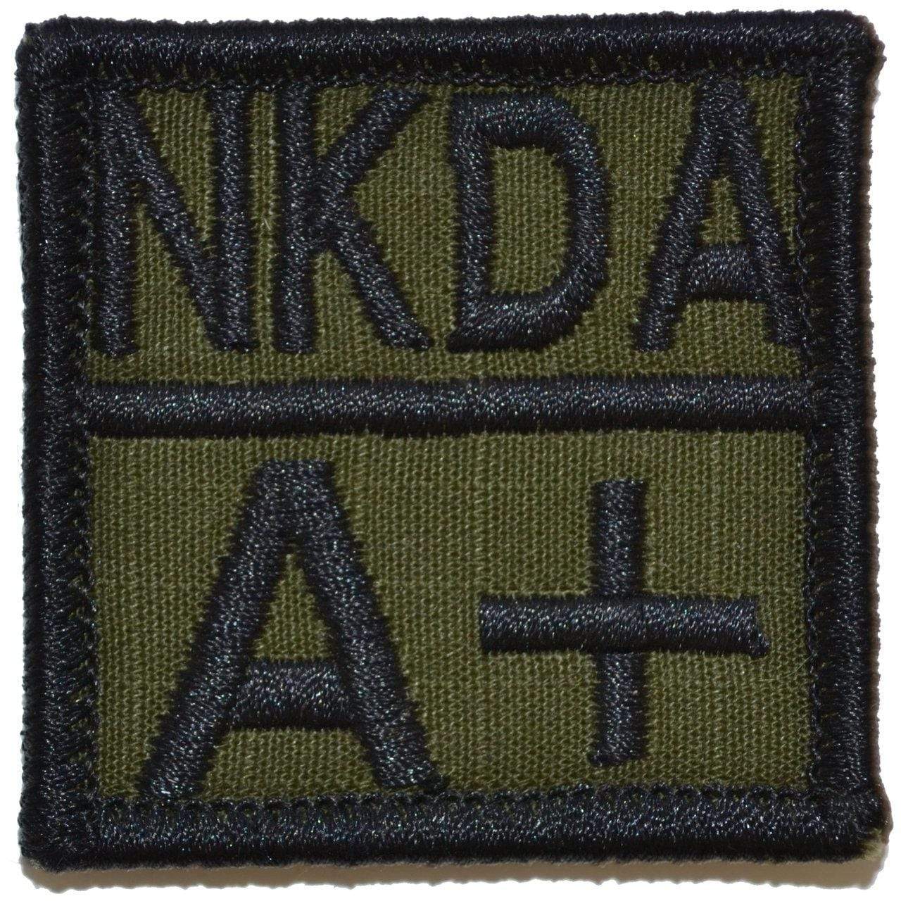 Tactical Gear Junkie Patches Olive Drab Blood Type and Allergy - 2x2 Patch