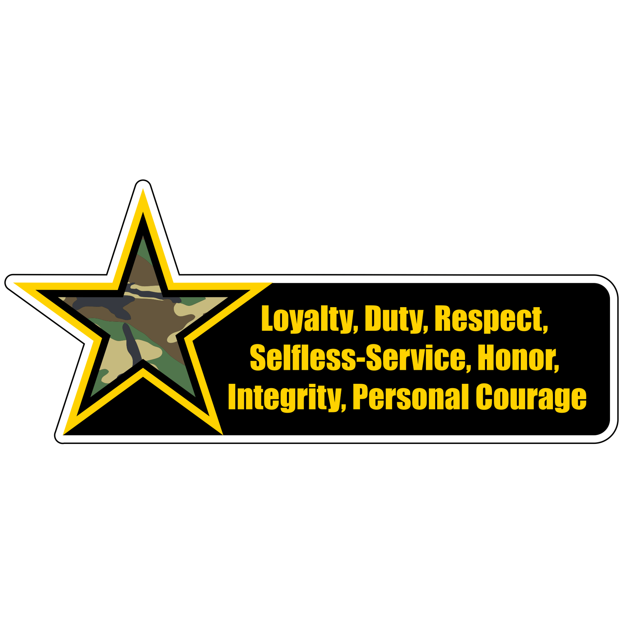 Tactical Gear Junkie Stickers United States Army Core Values - 6.5x3 inch Sticker