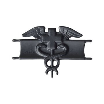 Tactical Gear Junkie Skill Badges Expert Field Medic Subdued Skill Badge - Pin-On- Black Metal