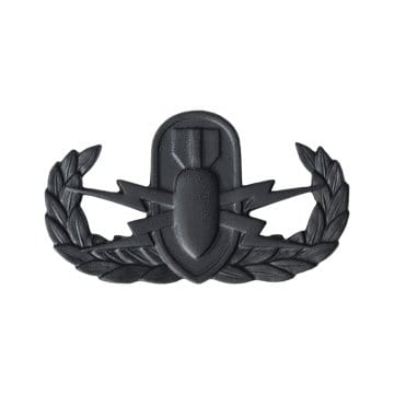 Tactical Gear Junkie Skill Badges EOD Subdued Skill Badge - Pin-On- Black Metal