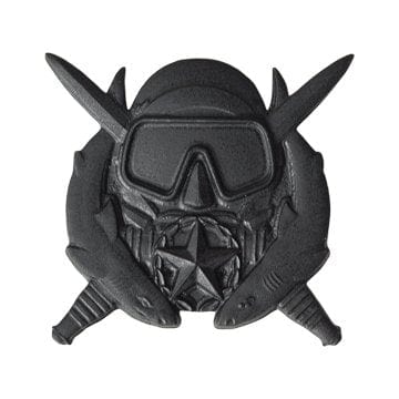 Tactical Gear Junkie Skill Badges Spec Ops Diver Supervisor Subdued Skill Badge - Pin-On- Black Metal