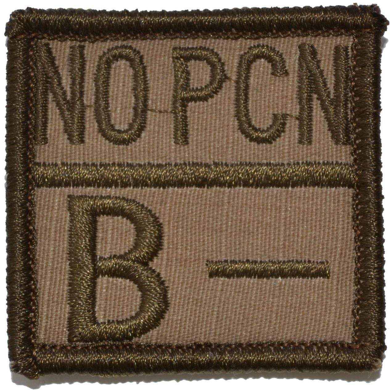 Tactical Gear Junkie Patches Blood Type and Allergy - 2x2 Patch