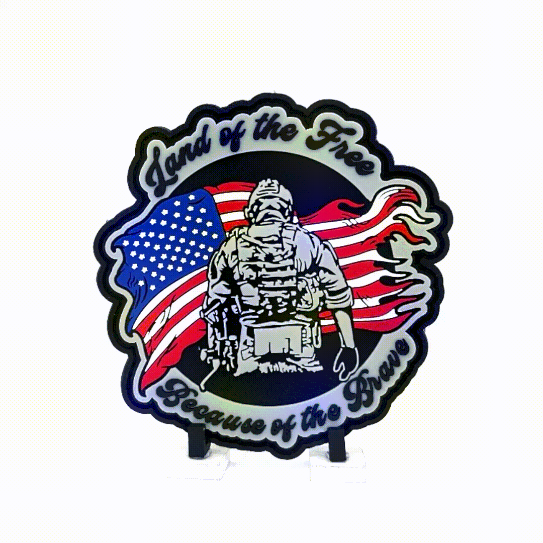 Tactical Gear Junkie Patches Full Color Land of the Free Because of the Brave - 3.75 inch PVC Patch