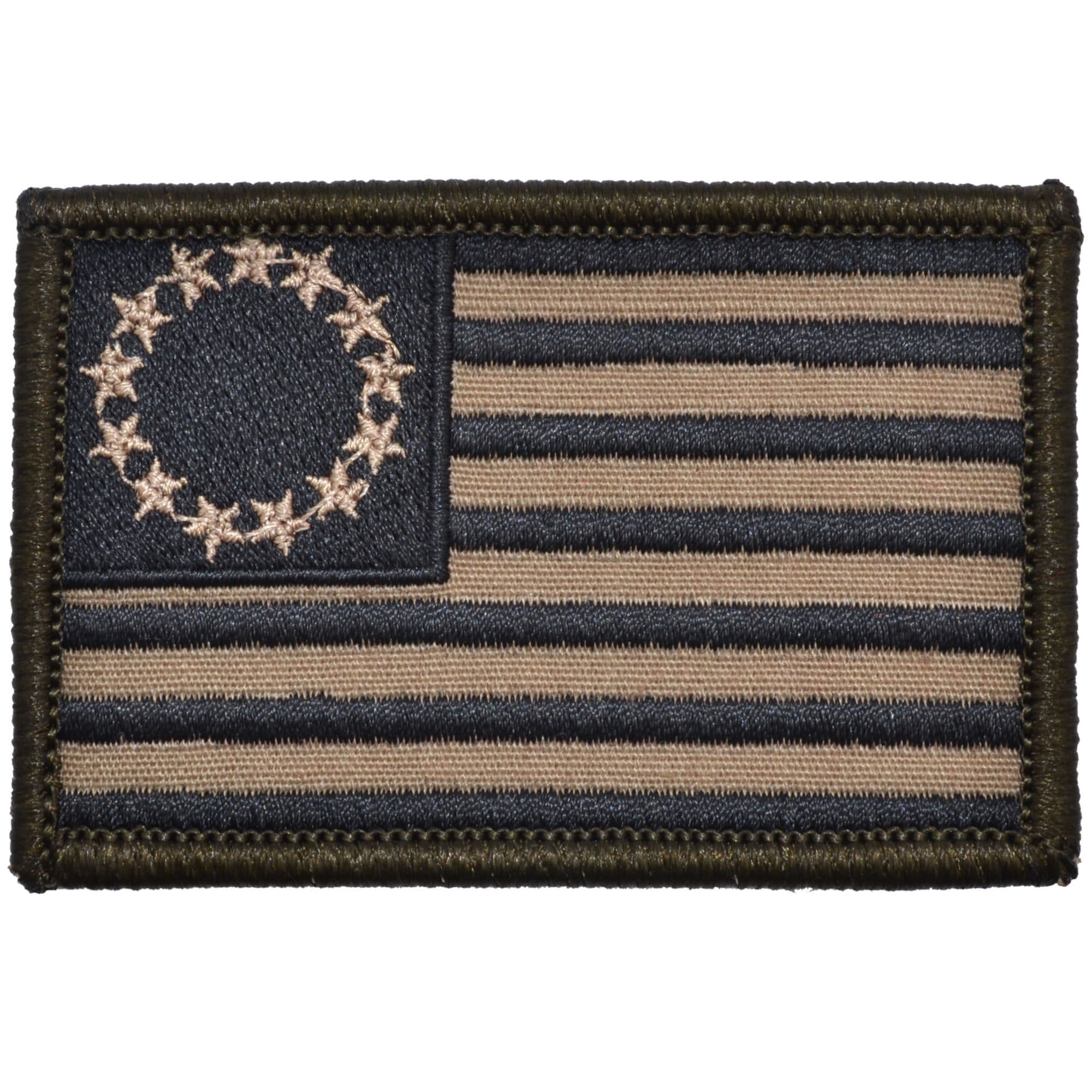 Tactical Gear Junkie Patches Coyote Brown w/ Black Betsy Ross Flag - 2x3 Patch