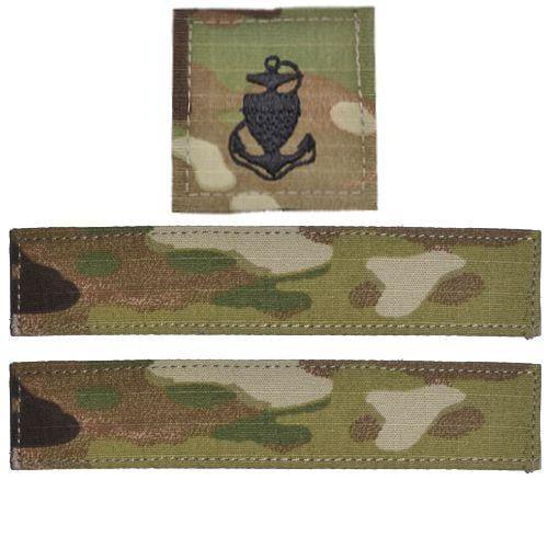 Tactical Gear Junkie Name Tapes CPO (E-7) 3 Piece Custom Name Tape & Rank Set w/ Hook Fastener Backing - Coast Guard