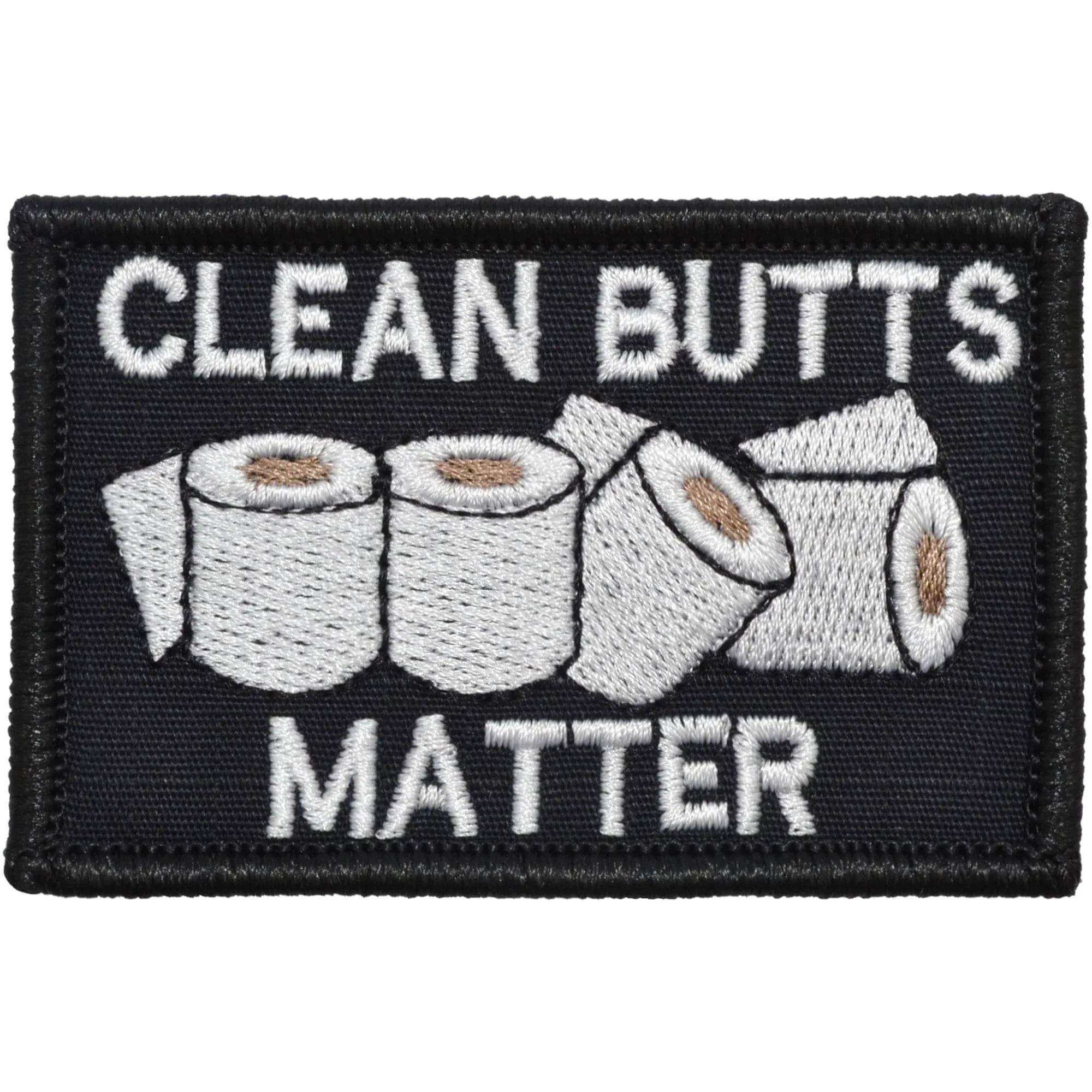 Tactical Gear Junkie Patches Black Clean Butts Matter - 2x3 Patch