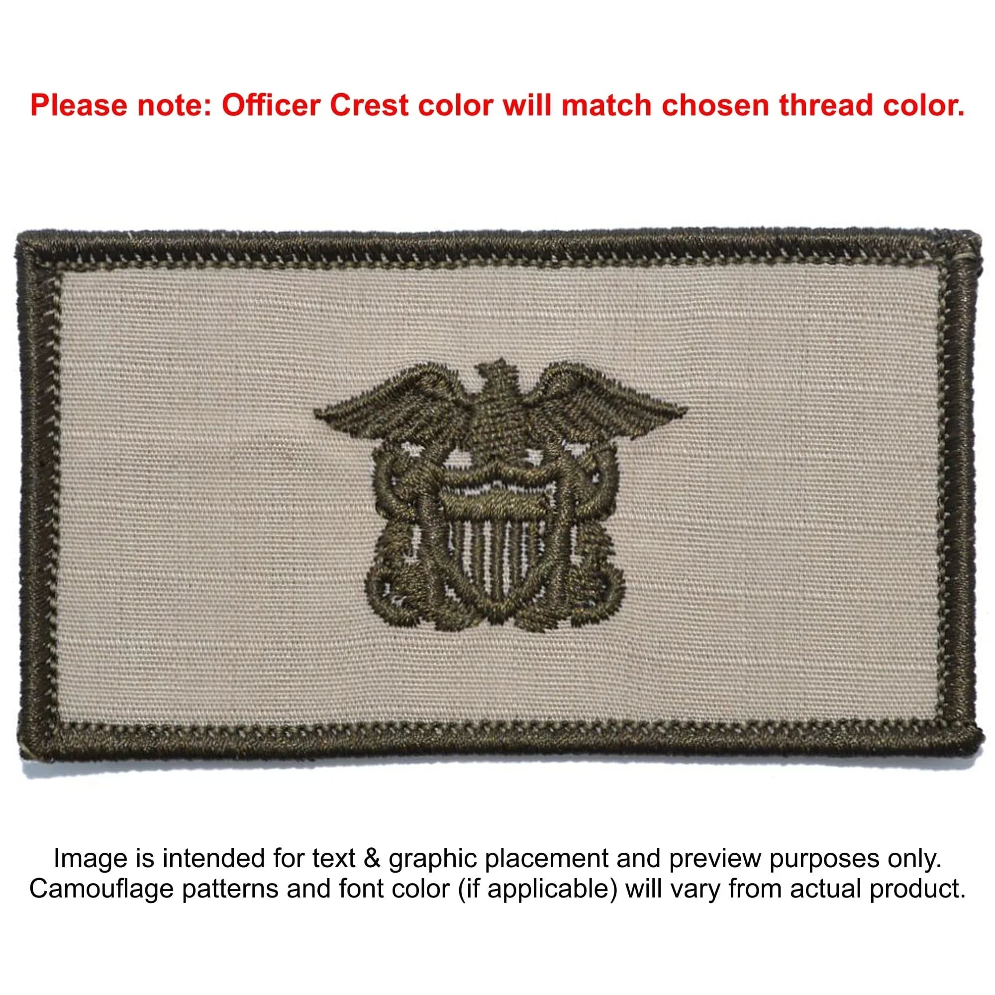 Tactical Gear Junkie Patches Desert Sand Custom US Navy Officer Combat Chest Plate Carrier Patch