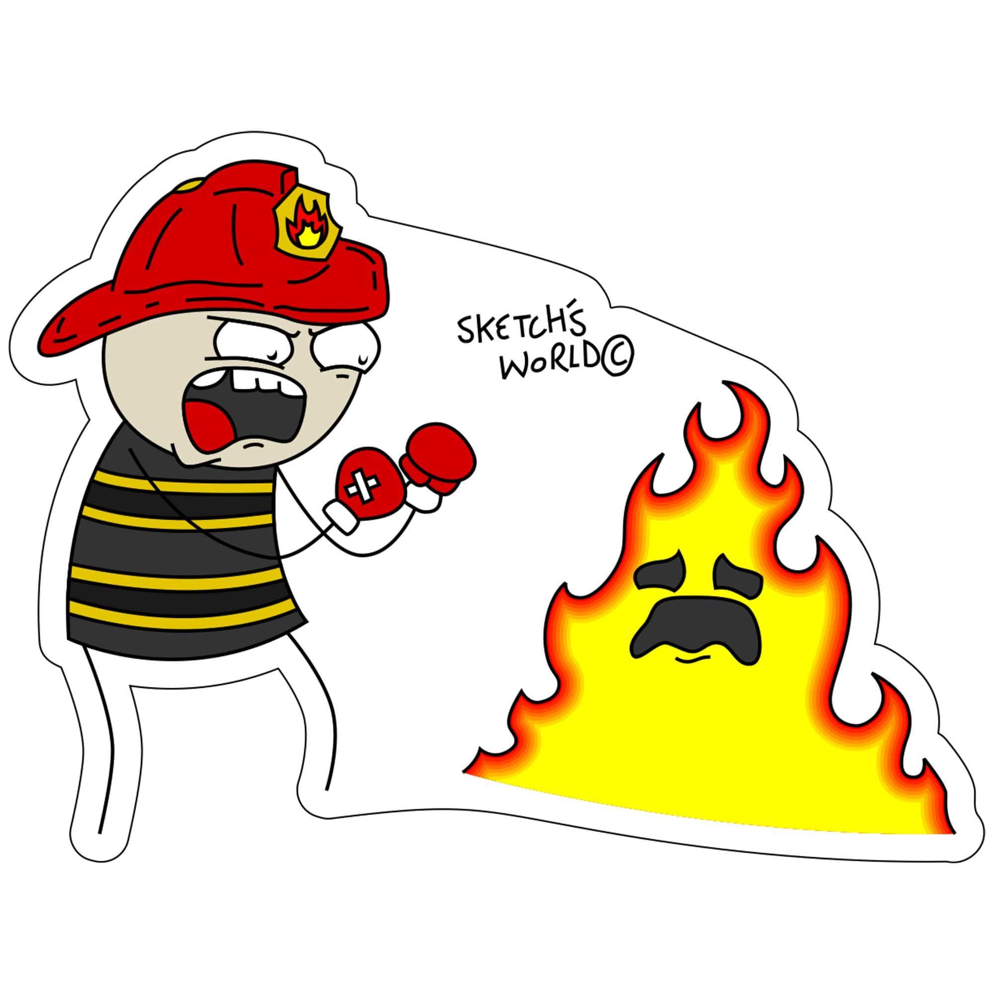 Tactical Gear Junkie Stickers Sketch's World © Firefighter - 4x3 inch Sticker
