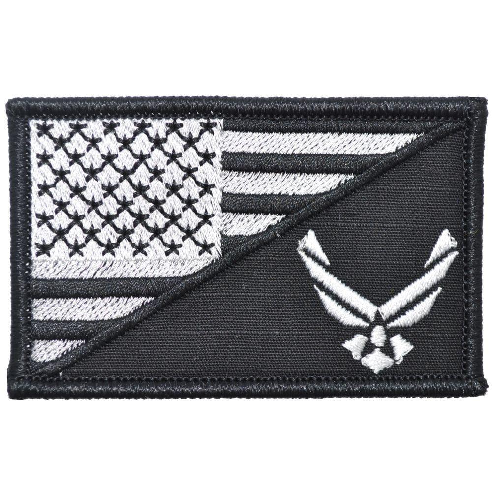 Tactical Gear Junkie Patches Black U.S. Air Force Emblem USA Flag - 2.25x3.5 Patch