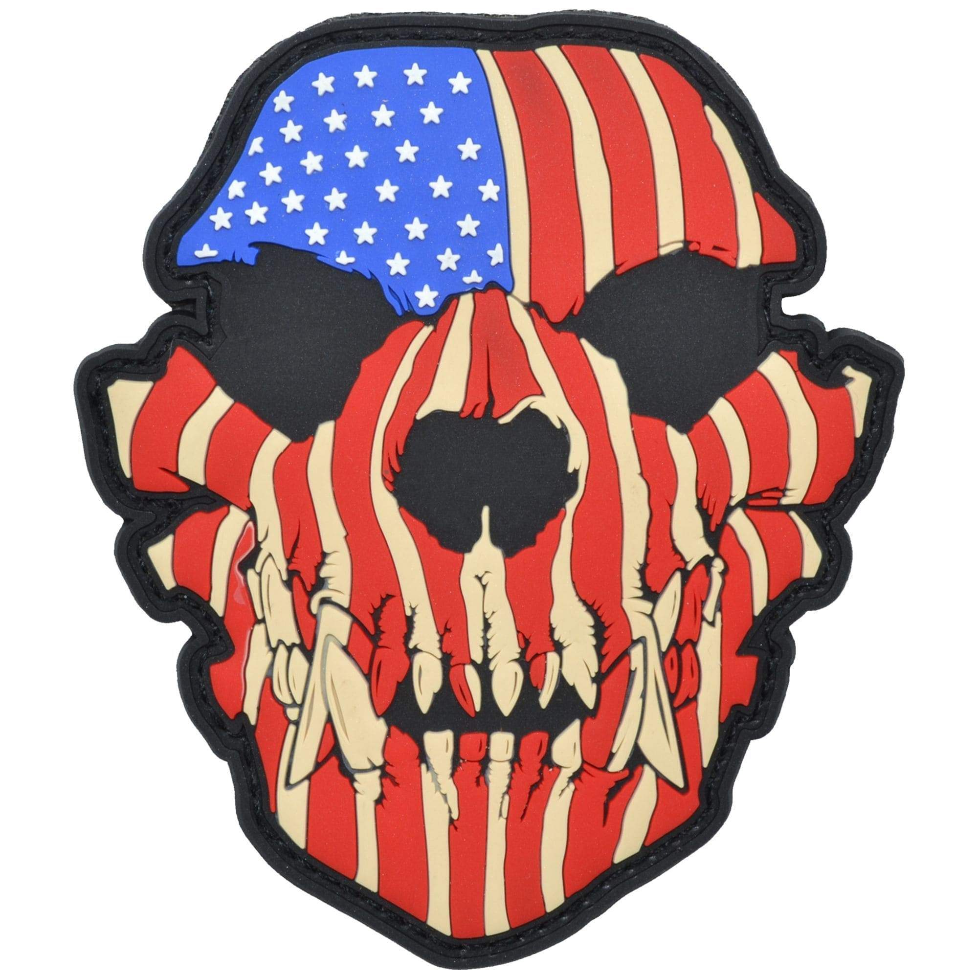 K9 K-9 Dog Canine Skull US Flag - 3x3.5 PVC Patch COLOR or GLOW IN THE