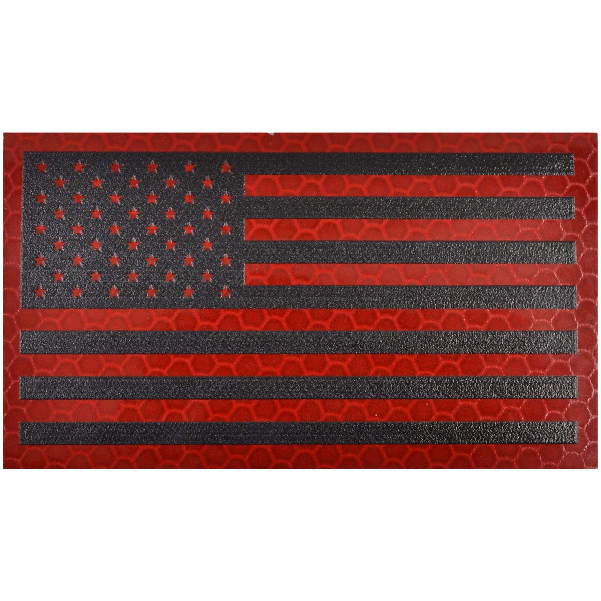 Reflective Red/Black US Flag - 2x3.5 Patch
