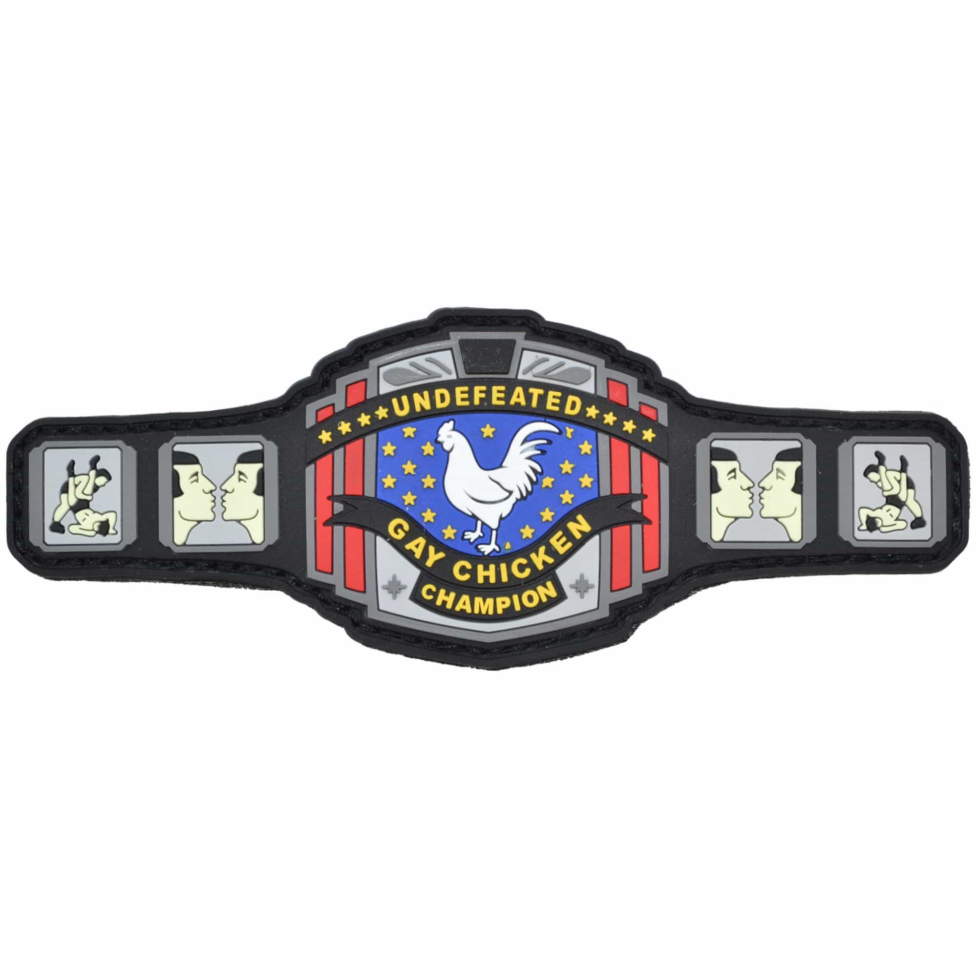 Tactical Gear Junkie Patches Undefeated Gay Chicken Champion - 5 inch PVC Patch