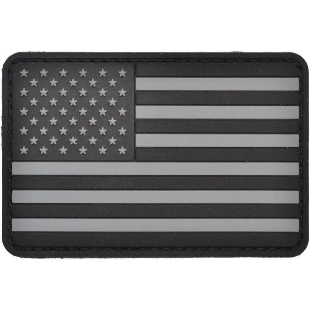 Tactical Gear Junkie Patches Grey US Flag - Rounded Corners - PVC Patch
