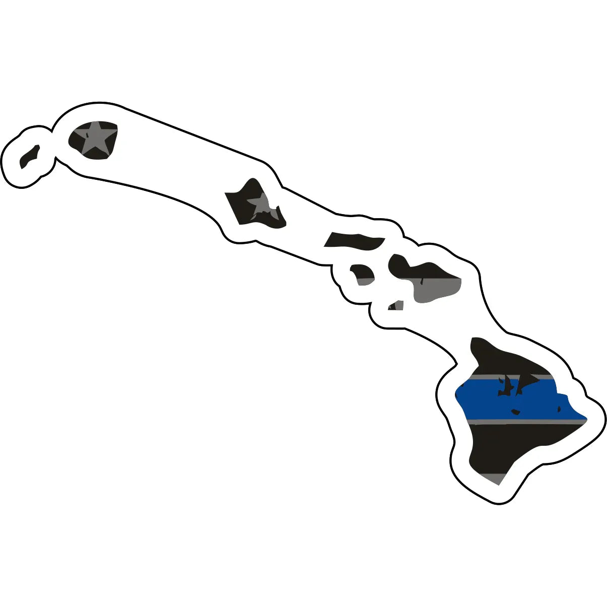 Tactical Gear Junkie Stickers Hawaii Distressed Thin Blue Line State Sticker - Choose Your State