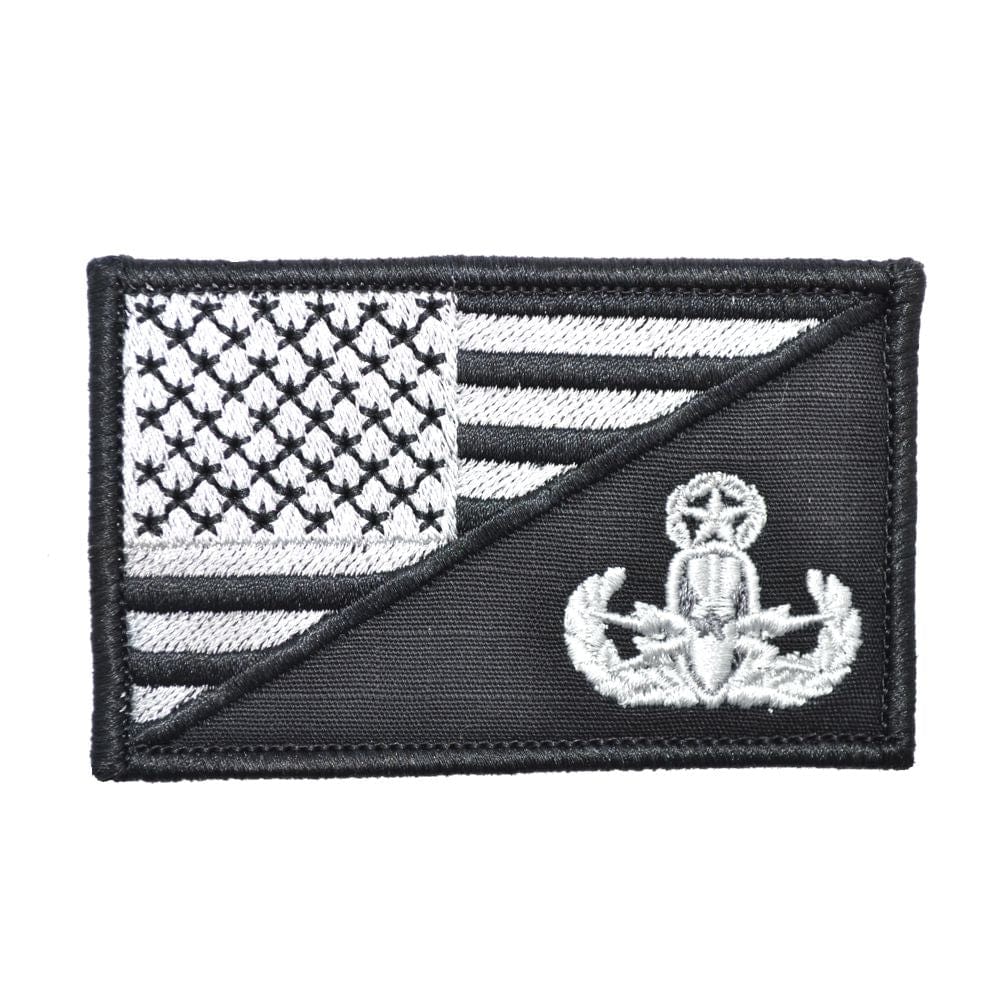 Tactical Gear Junkie Patches Black EOD MASTER Explosive Ordnance Disposal USA Flag - 2.25x3.5 Patch