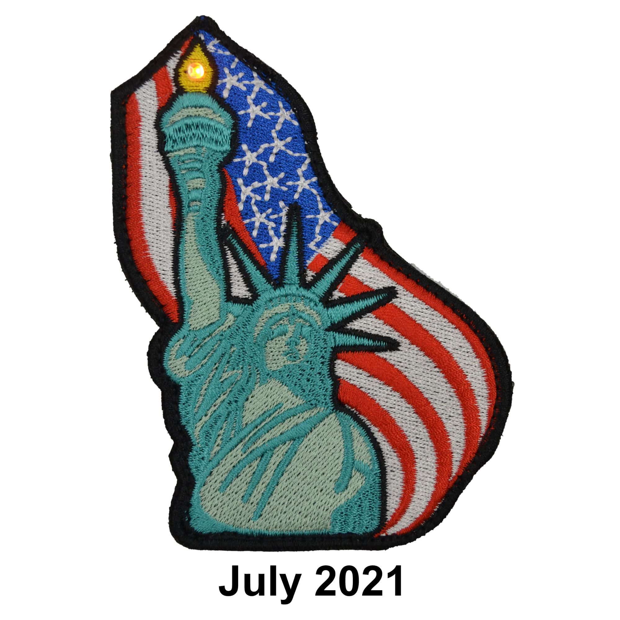 Tactical Gear Junkie Patches July 2021 Patch of the Month - Lady Liberty - LED Light Up Patch