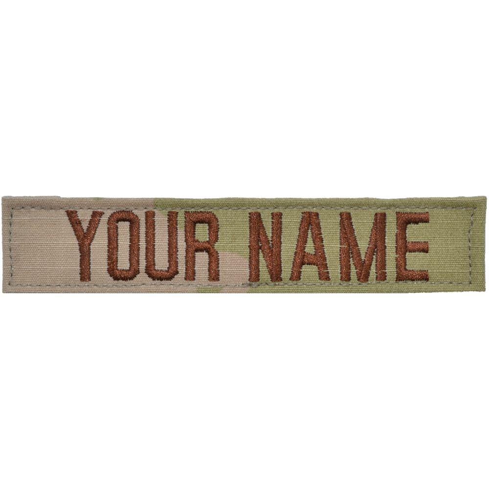 Tactical Gear Junkie Name Tapes Spice Brown Single Custom Air Force Name Tape w/ Hook Fastener Backing - 3-Color OCP