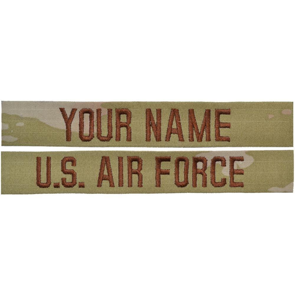 Tactical Gear Junkie Name Tapes Spice Brown 2 Piece Custom Air Force Name Tape Set - SEW ON - 3-Color OCP