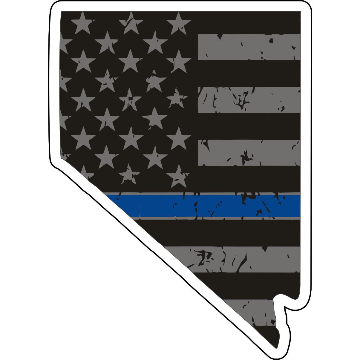 Tactical Gear Junkie Stickers Nevada Distressed Thin Blue Line State Sticker - Choose Your State