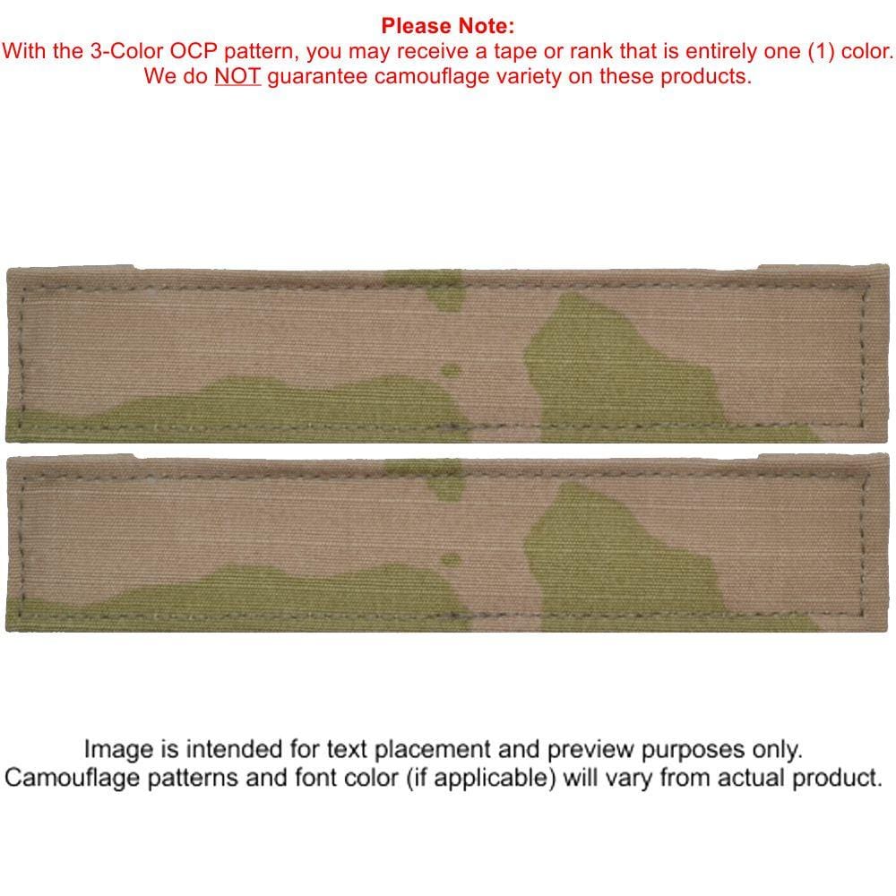 Tactical Gear Junkie Name Tapes 3 Piece Custom Army Name Tape & Rank Set w/ Hook Fastener Backing - 3-Color OCP