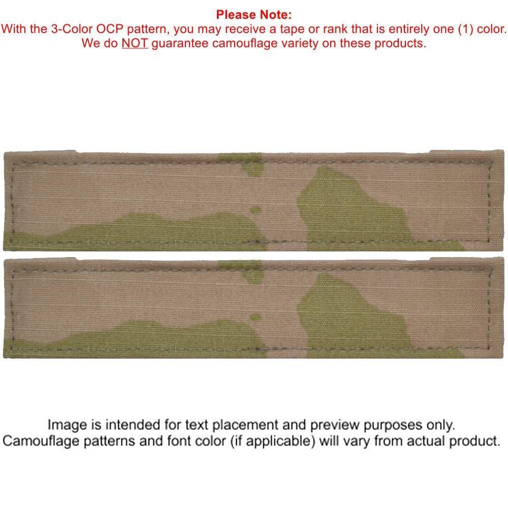 Tactical Gear Junkie Name Tapes 3 Piece Custom Army Name Tape & Rank Set w/ Hook Fastener Backing - 3-Color OCP