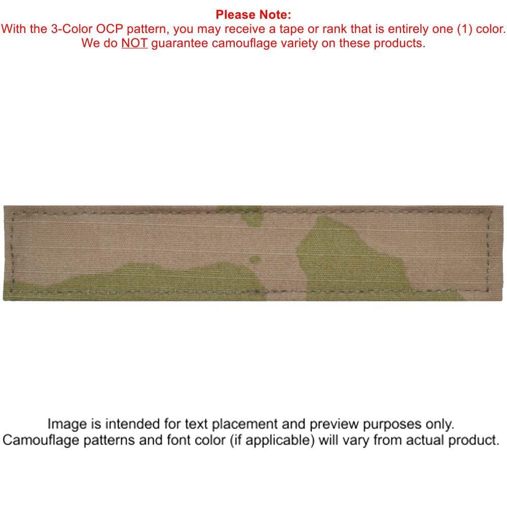 Tactical Gear Junkie Name Tapes Spice Brown Single Custom Air Force Name Tape w/ Hook Fastener Backing - 3-Color OCP