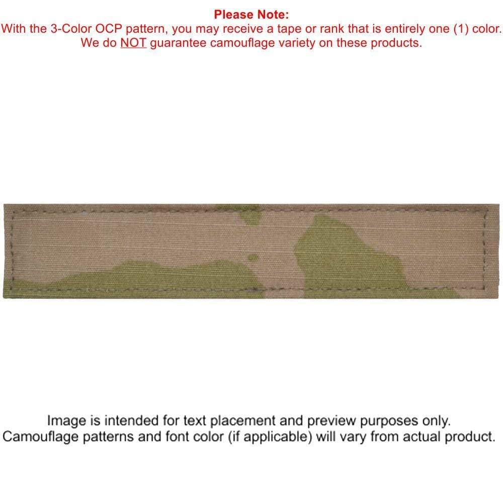 Tactical Gear Junkie Name Tapes Black Single Custom Army Name Tape w/ Hook Fastener Backing - 3-Color OCP