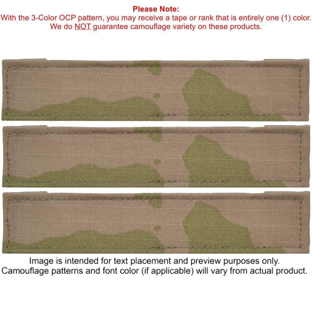 Tactical Gear Junkie Name Tapes 3 Piece Custom Army Name Tape Set w/ Hook Fastener Backing - 3-Color OCP