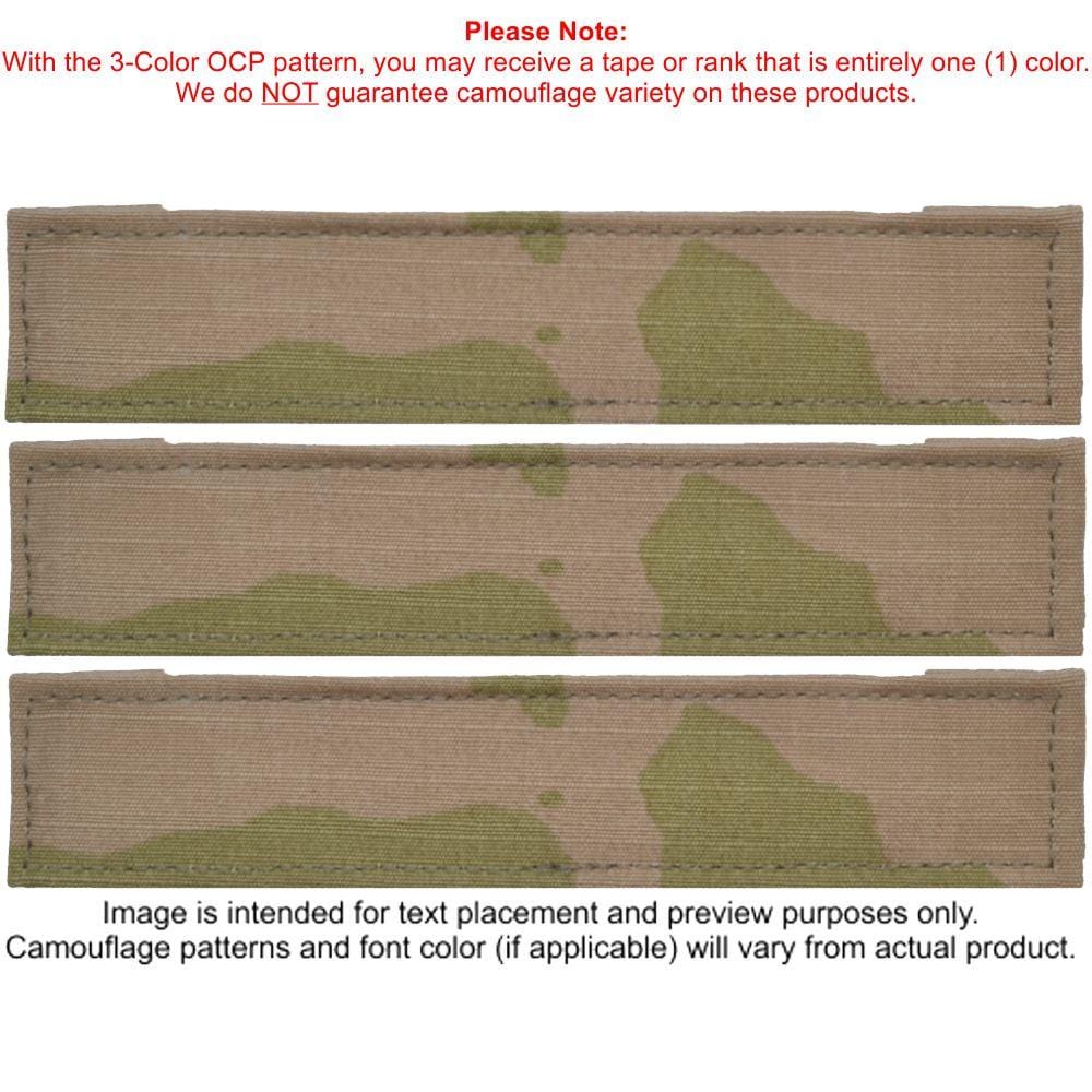 Tactical Gear Junkie Name Tapes 5 Piece Custom Army Name Tape & Rank Set OCP Flag w/ Hook Fastener Backing - 3-Color OCP