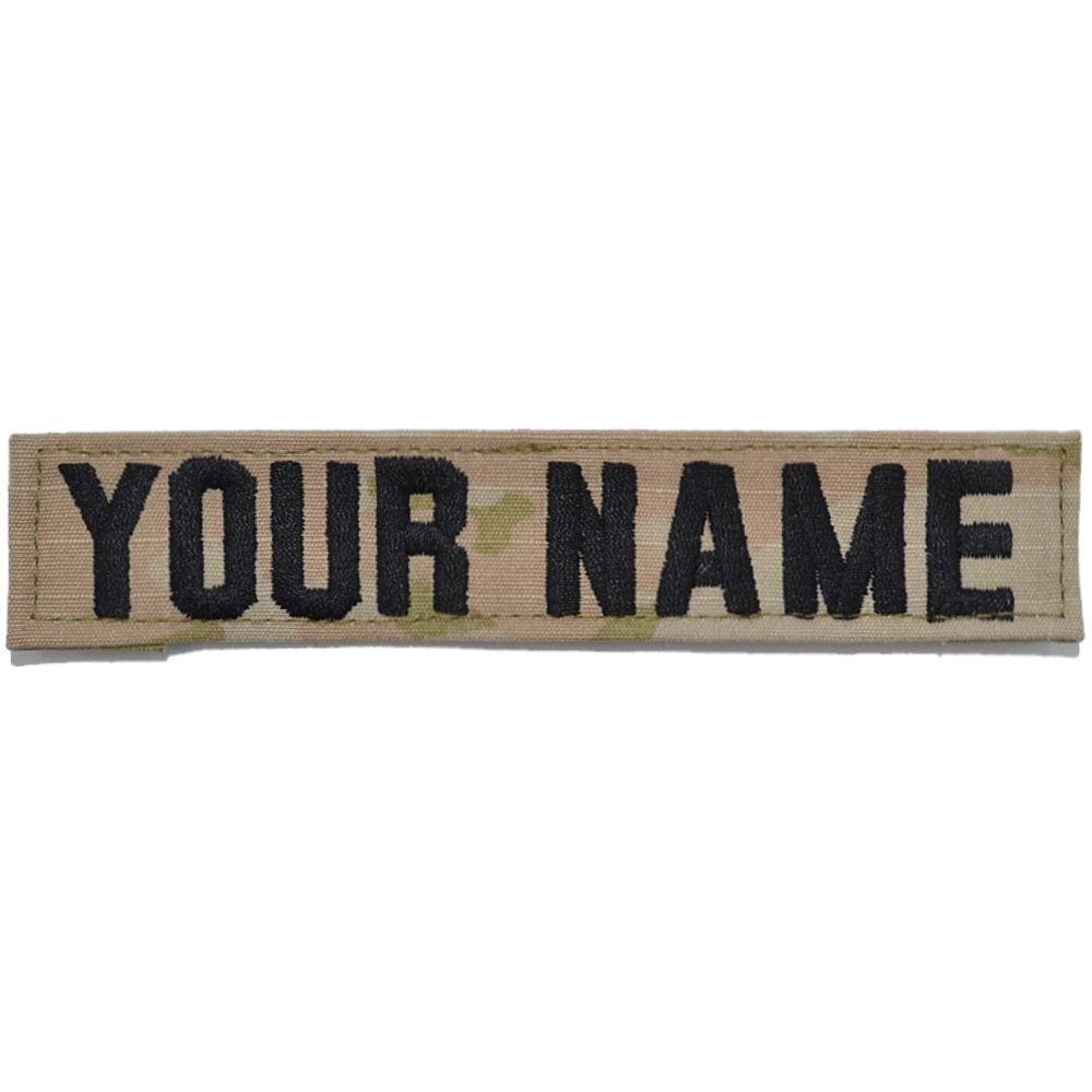 Tactical Gear Junkie Name Tapes Black Single Custom Army Name Tape w/ Hook Fastener Backing - 3-Color OCP