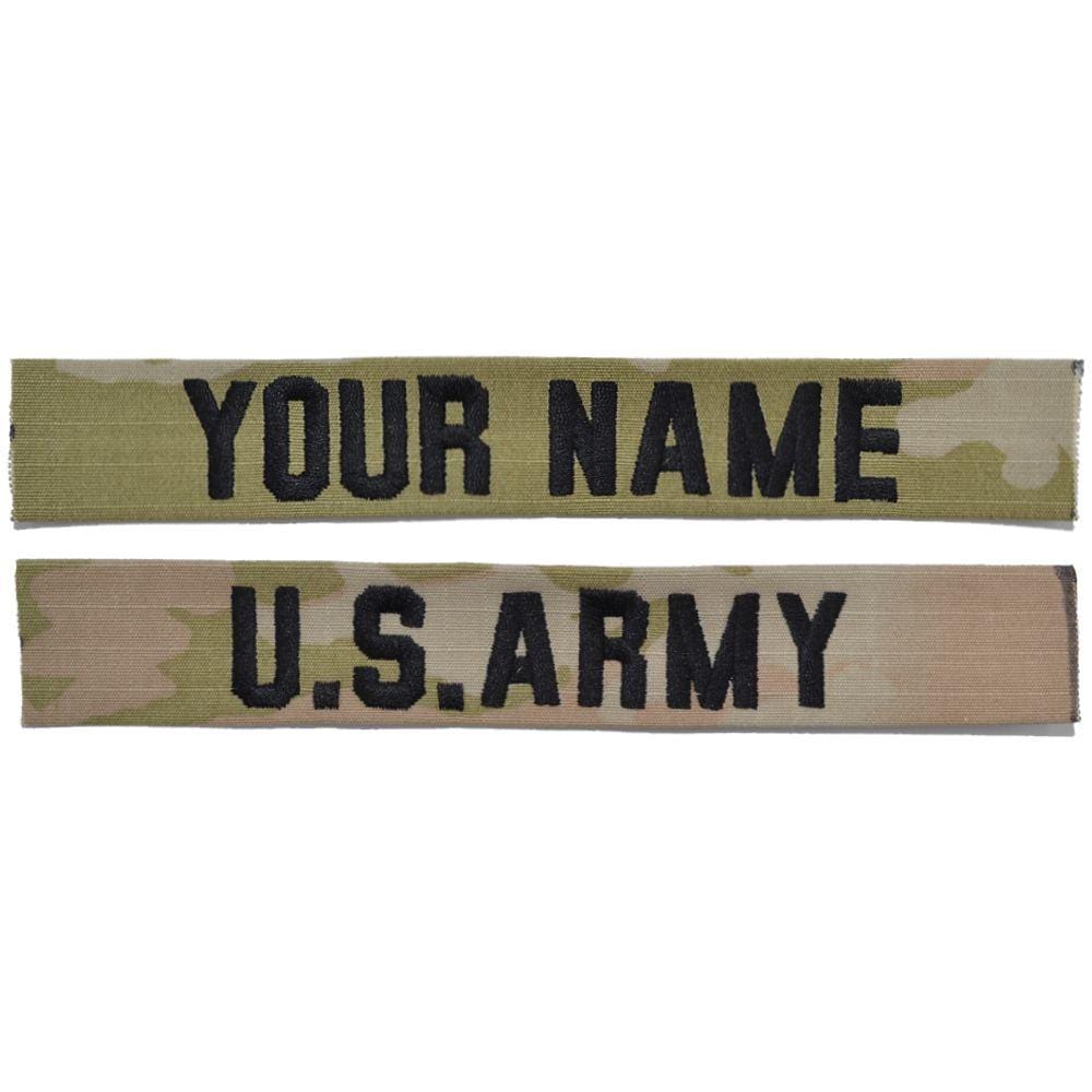 Tactical Gear Junkie Name Tapes Black 2 Piece Custom Army Name Tape Set - SEW ON - 3-Color OCP