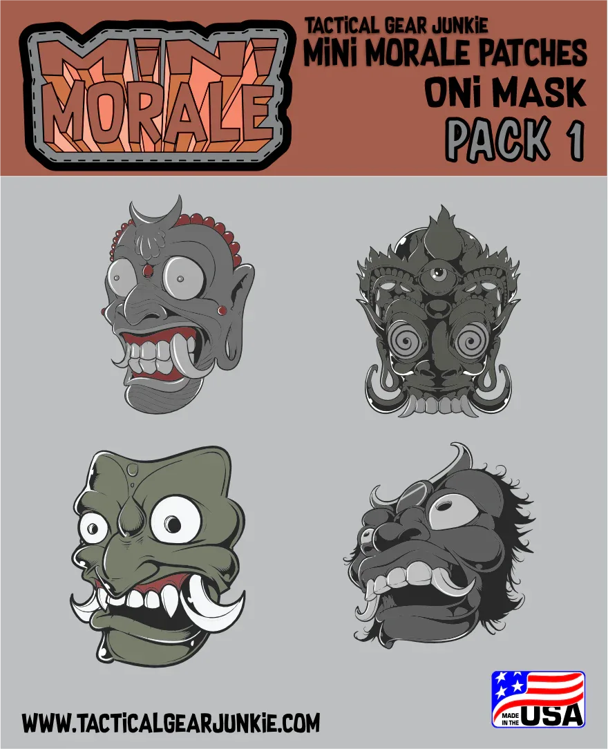 Tactical Gear Junkie Patches Mini Morale - Oni Mask Patch Pack 1