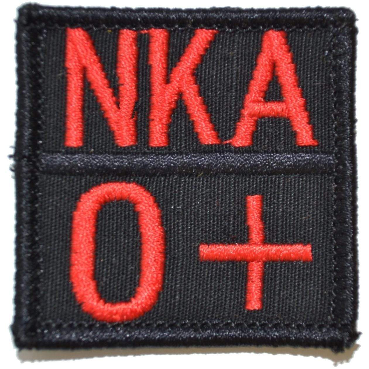 Tactical Gear Junkie Patches Black w/ Red Blood Type and Allergy - 2x2 Patch