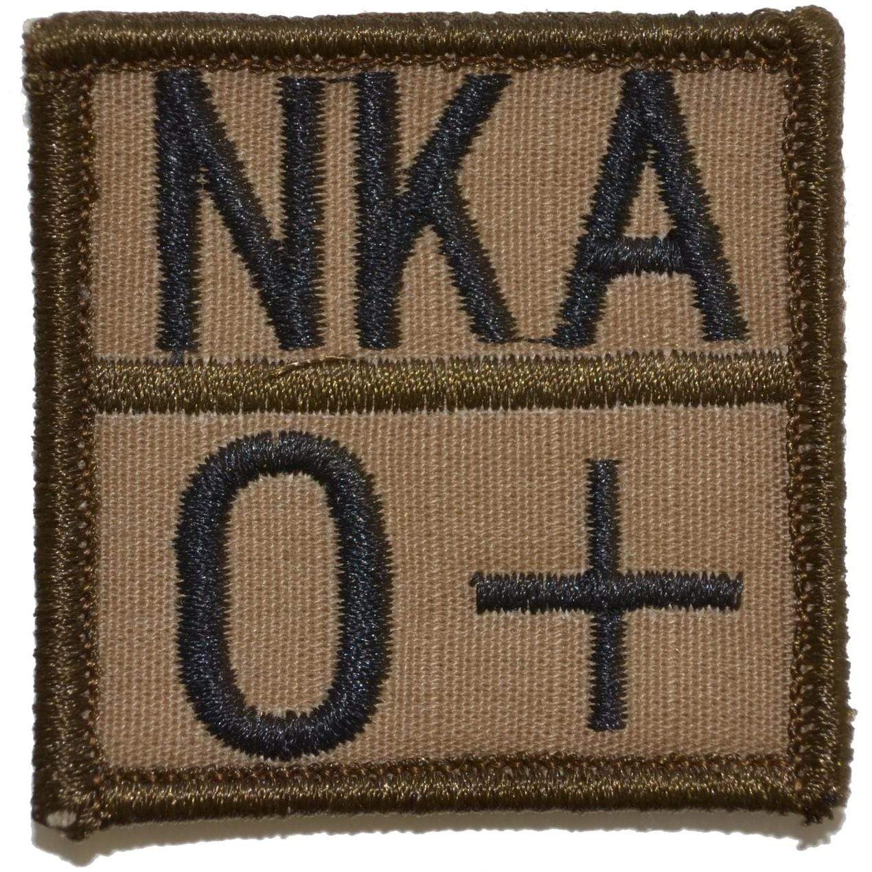 Tactical Gear Junkie Patches Coyote Brown w/ Black Blood Type and Allergy - 2x2 Patch