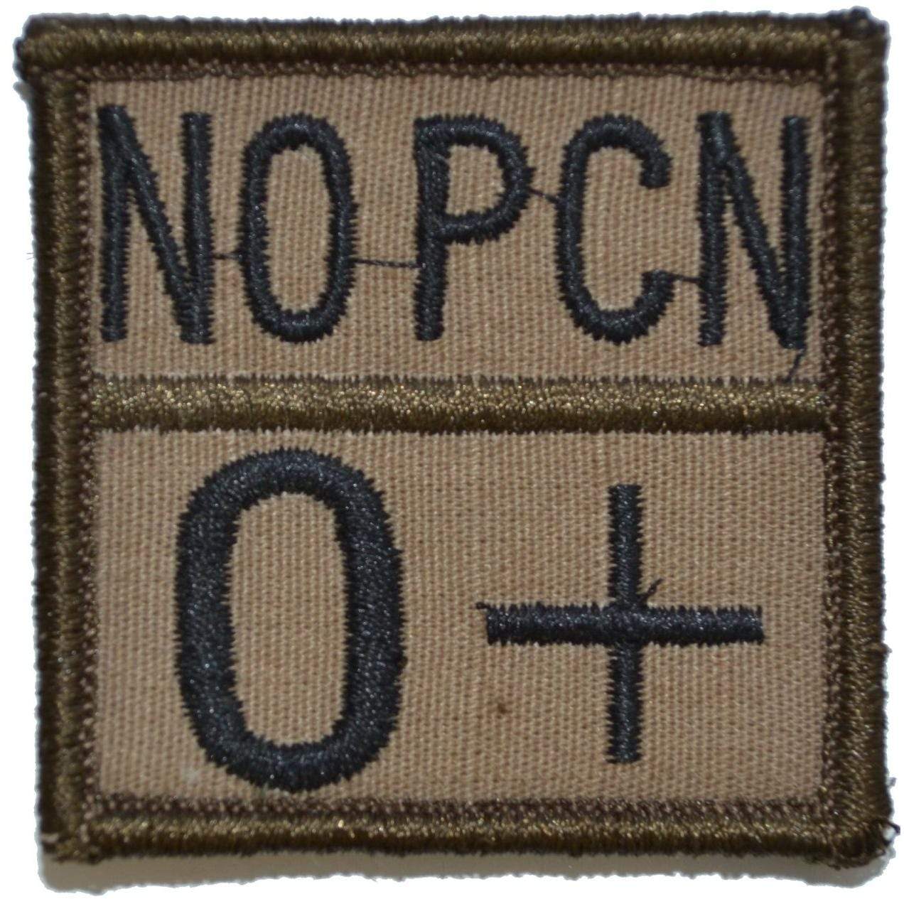 Tactical Gear Junkie Patches Blood Type and Allergy - 2x2 Patch