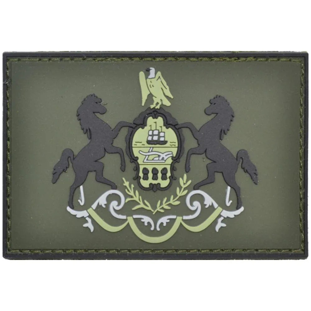 Tactical Gear Junkie Patches Olive Drab Pennsylvania Flag - 2x3 PVC Patch - Multiple Colors