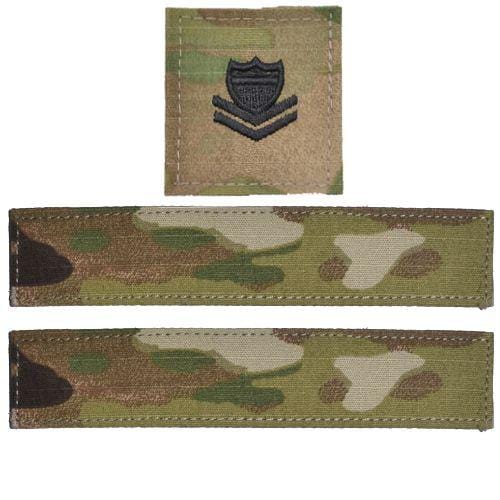 Tactical Gear Junkie Name Tapes PO2 (E-5) 3 Piece Custom Name Tape & Rank Set w/ Hook Fastener Backing - Coast Guard