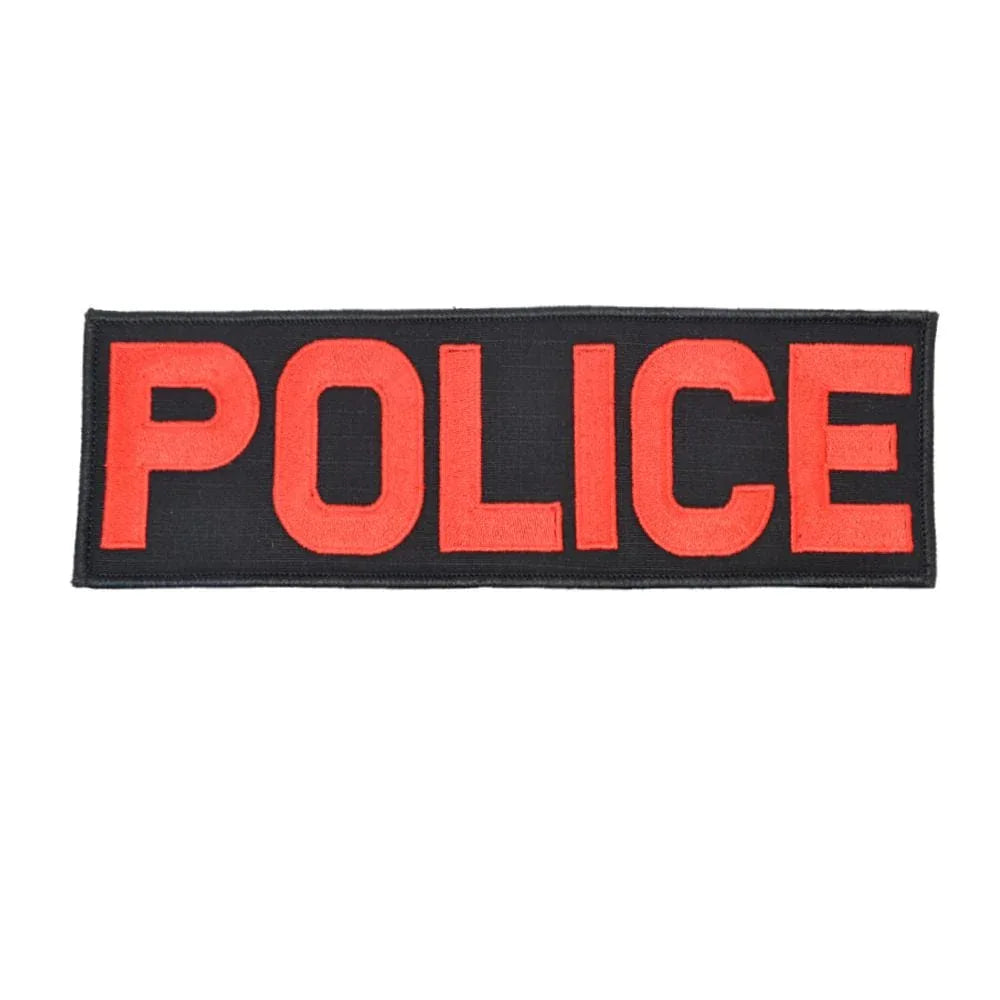 Tactical Gear Junkie Patches Black w/ Red POLICE - 3x9 Patch