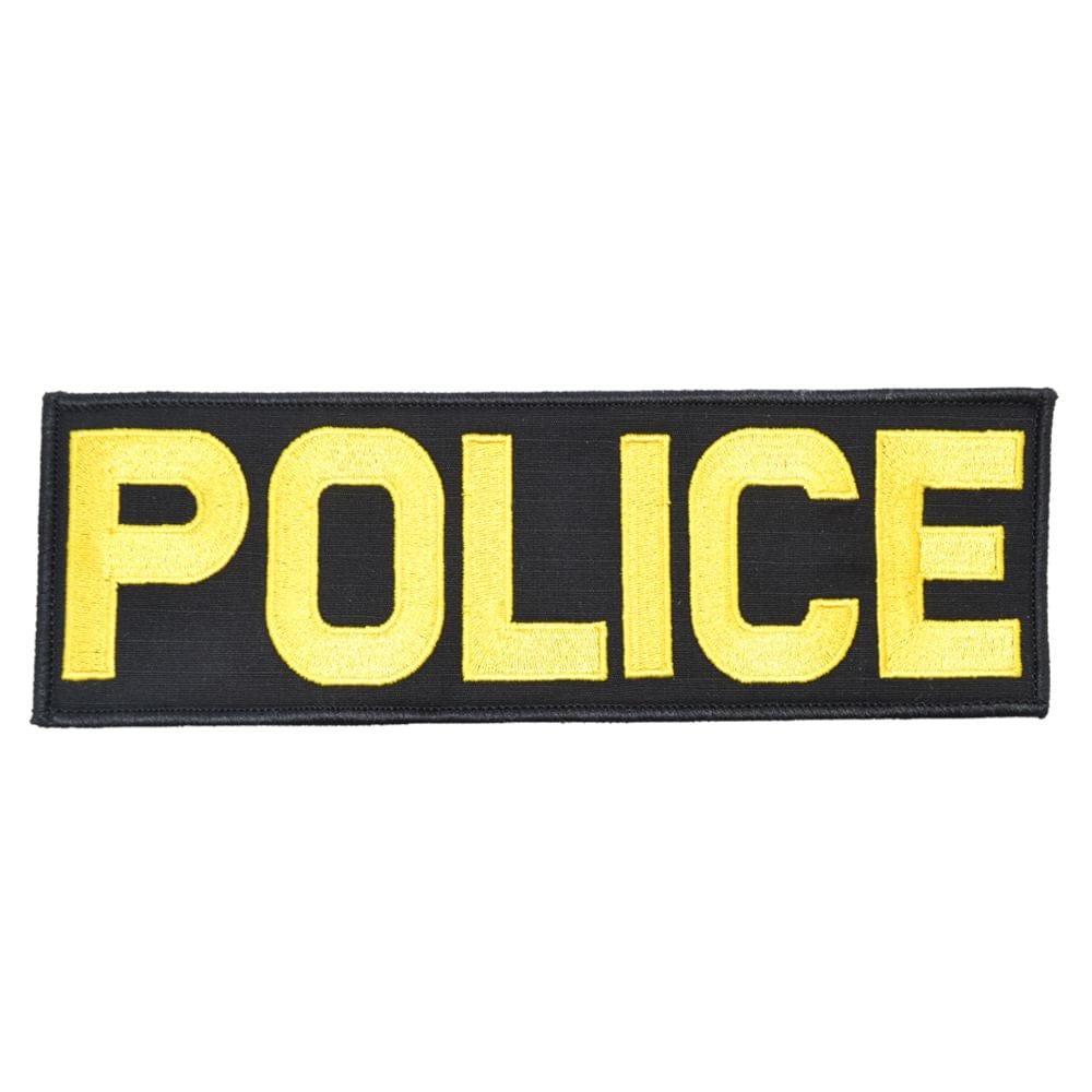 Tactical Gear Junkie Patches Black w/ Yellow POLICE - 3x9 Patch