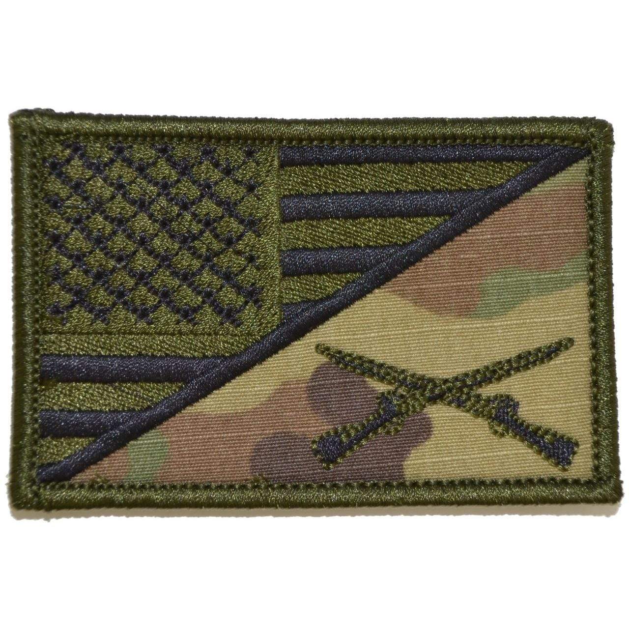 Tactical Gear Junkie Patches MultiCam Rifle Cross Infantry USA Flag - 2.25x3.5 Patch