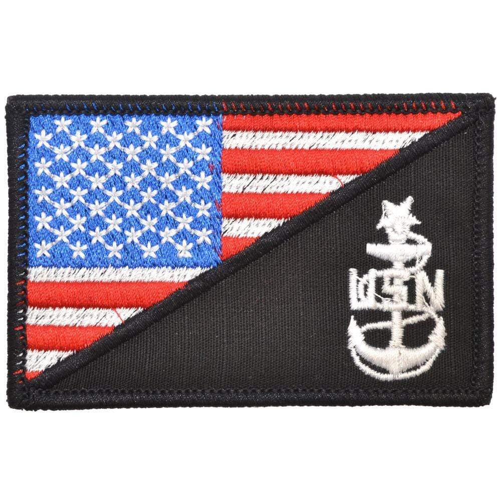 Tactical Gear Junkie Patches Full Color Navy SCPO Senior Chief Petty Officer USA Flag - 2.25x3.5 Patch