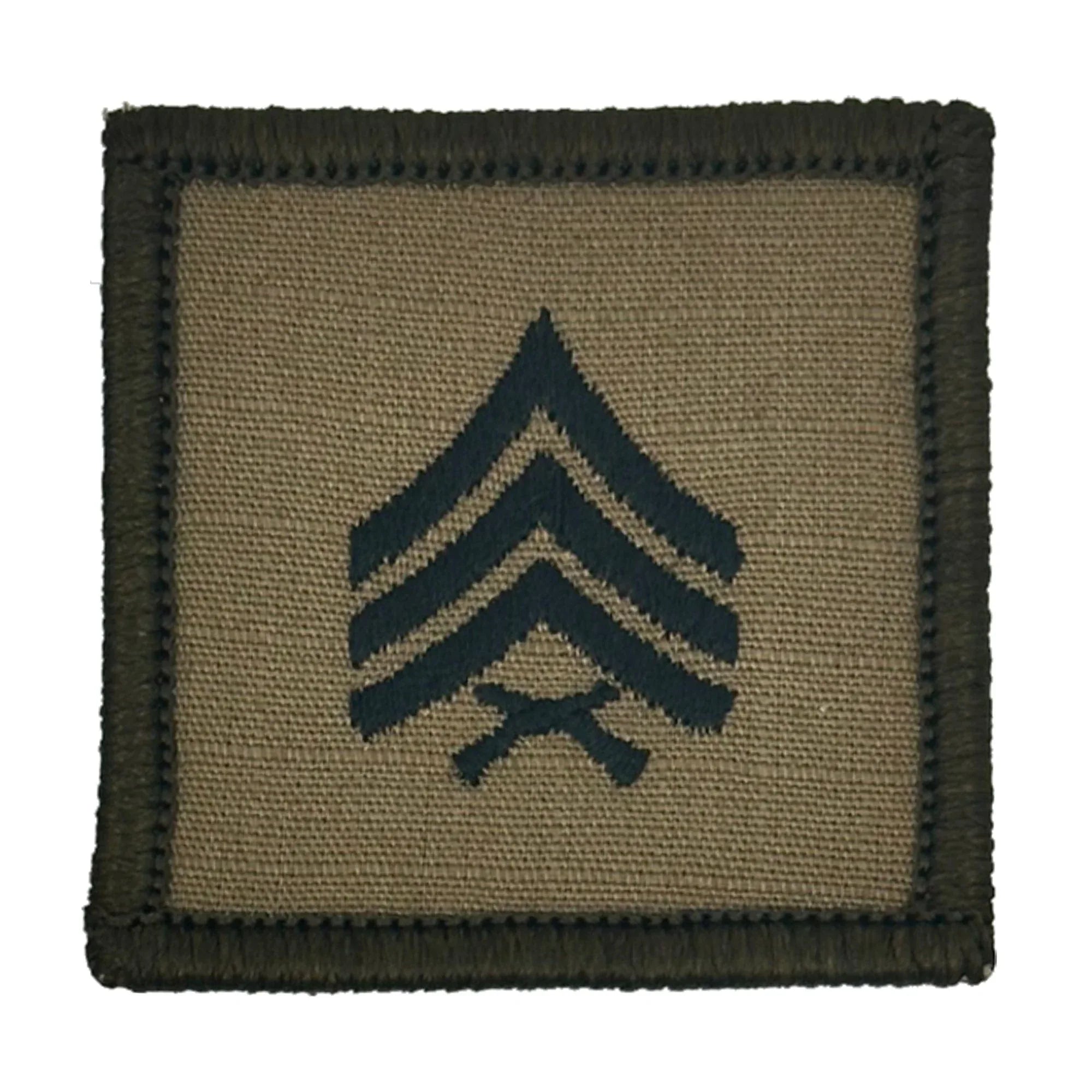 Tactical Gear Junkie Patches Coyote Brown / Sergeant USMC Rank Insignia - 2x2 Patch