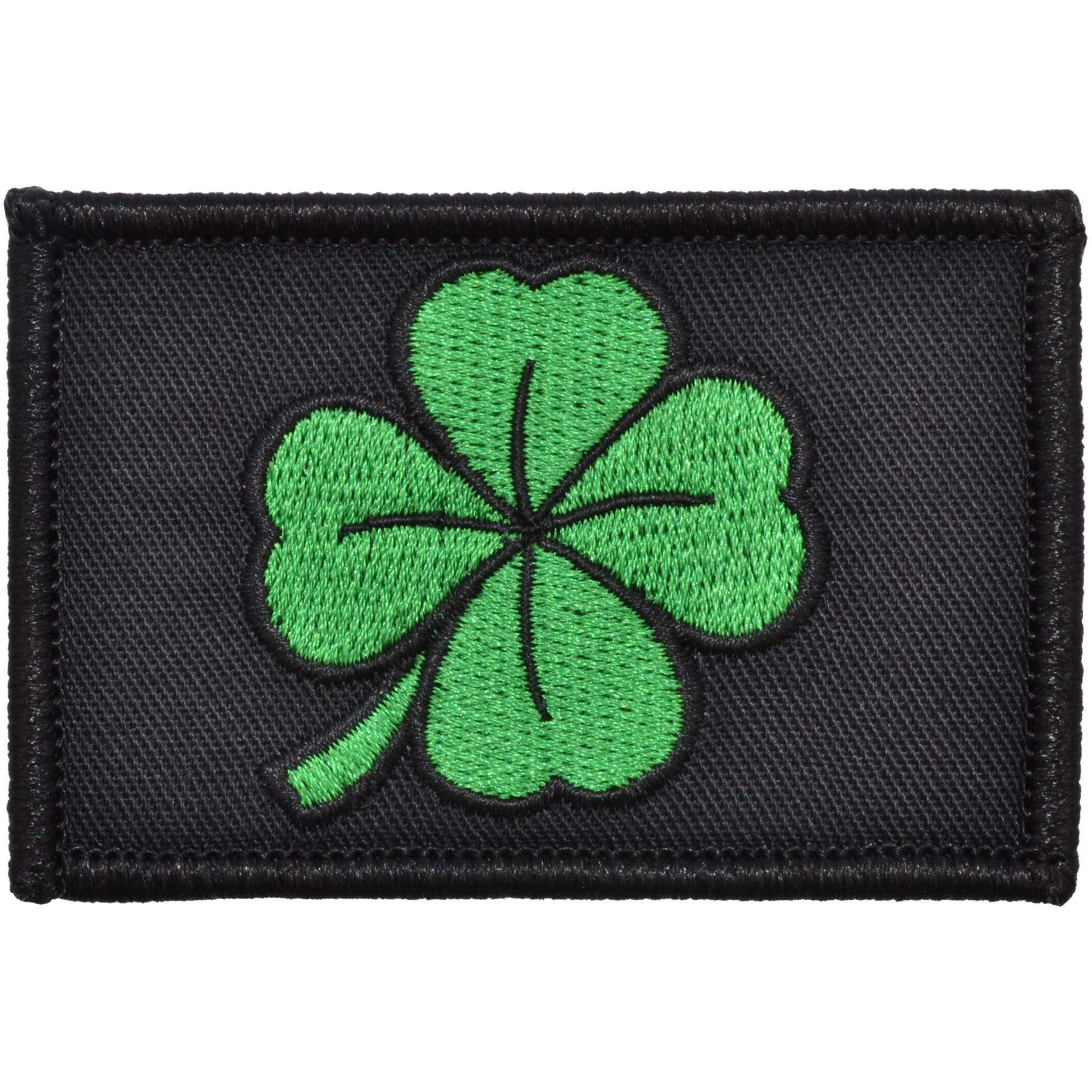 Tactical Gear Junkie Patches Black Shamrock Four Leaf Clover - 2x3 Patch
