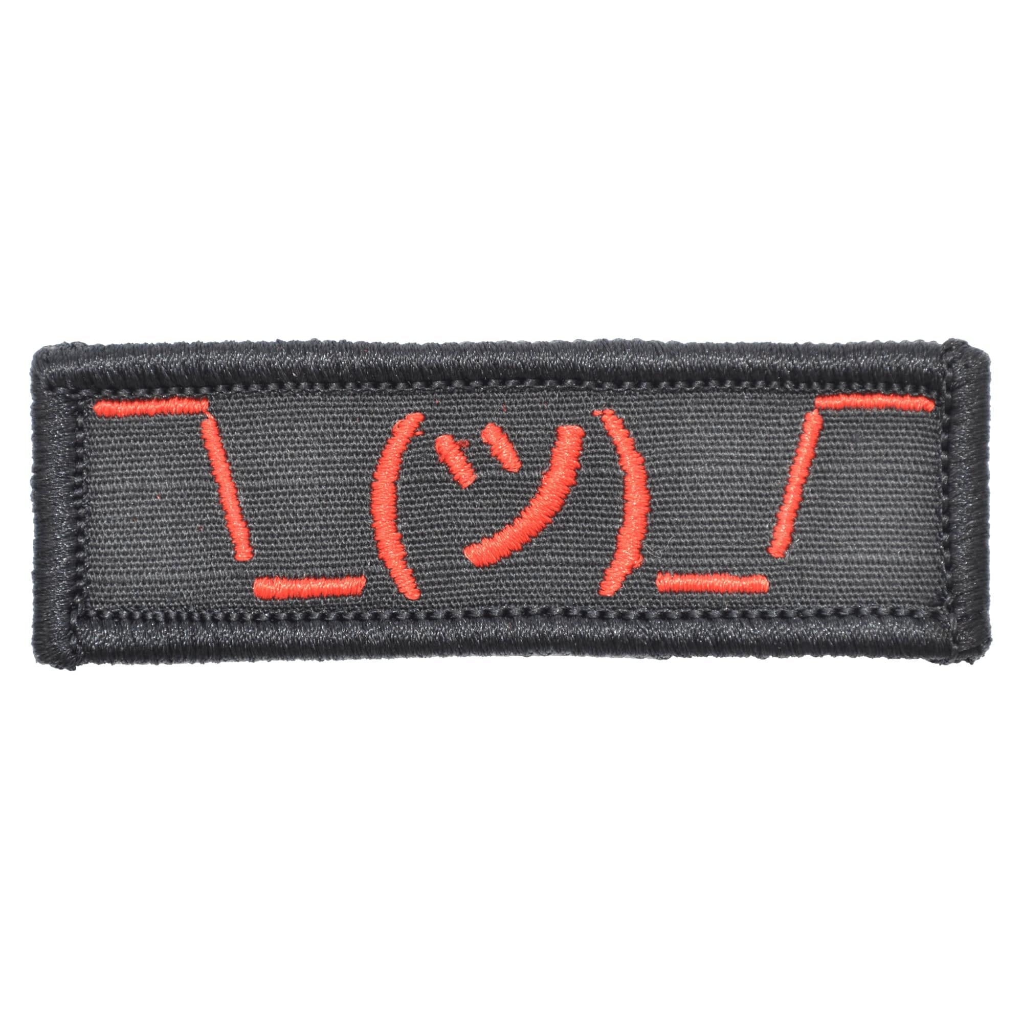 Tactical Gear Junkie Patches Black w/ Red Shrug Emoji - 1x3 Patch