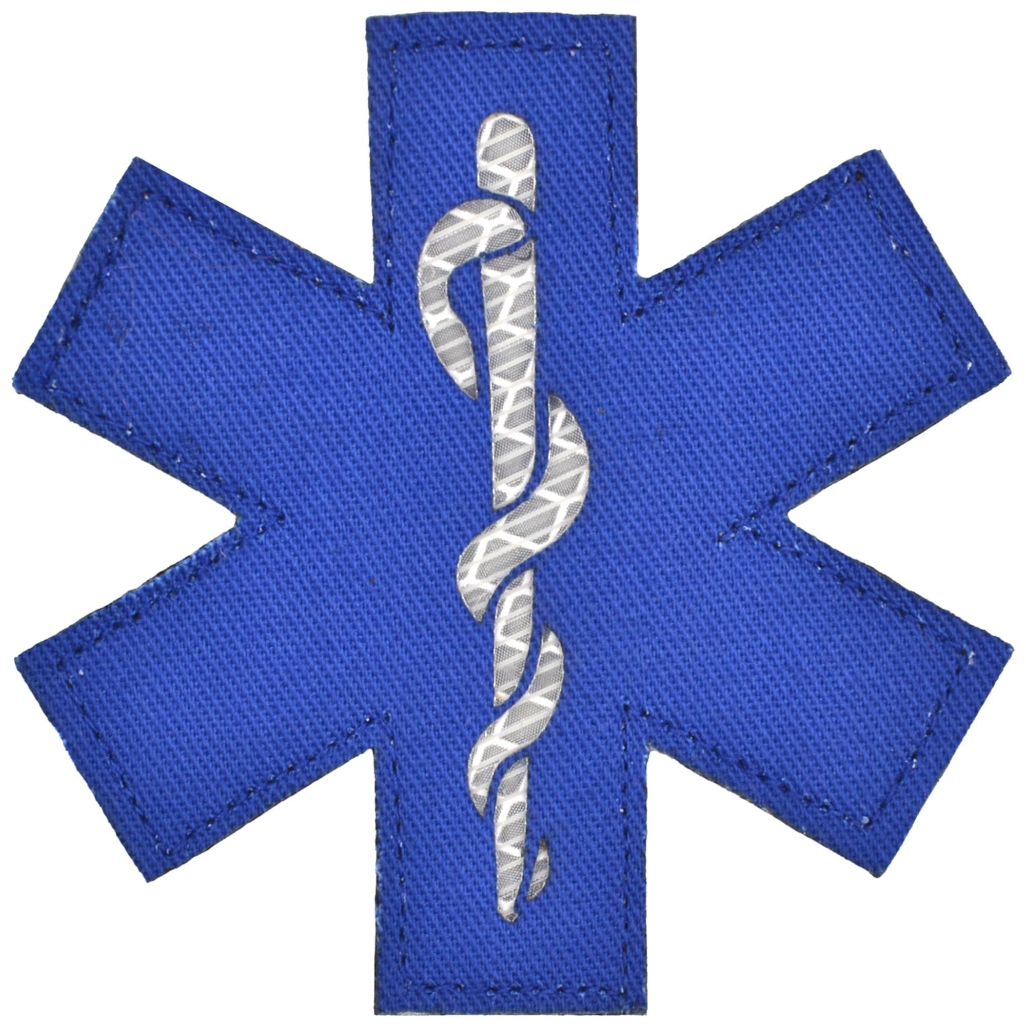 Tactical Gear Junkie Patches White Honeycomb Reflective EMT Star Of Life Laser Cut Reflective -3 inch CORDURA® Patch