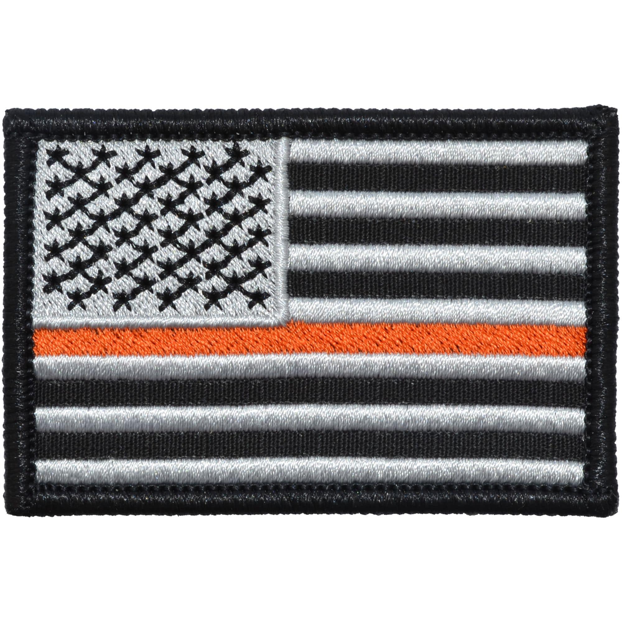 Tactical Gear Junkie Patches Black Thin Orange Line Search & Rescue USA Flag - 2x3 Patch