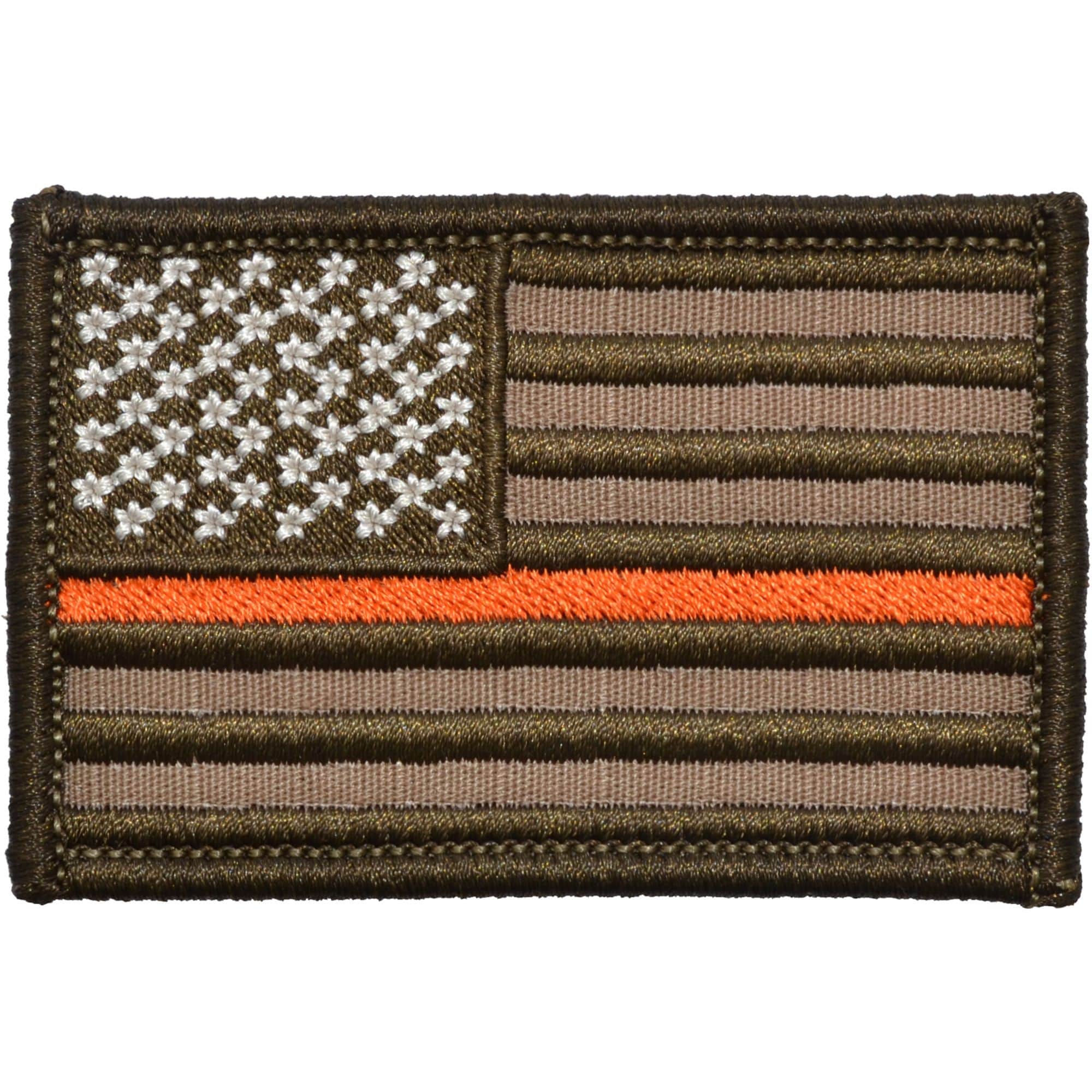 Tactical Gear Junkie Patches Coyote Brown Thin Orange Line Search & Rescue USA Flag - 2x3 Patch