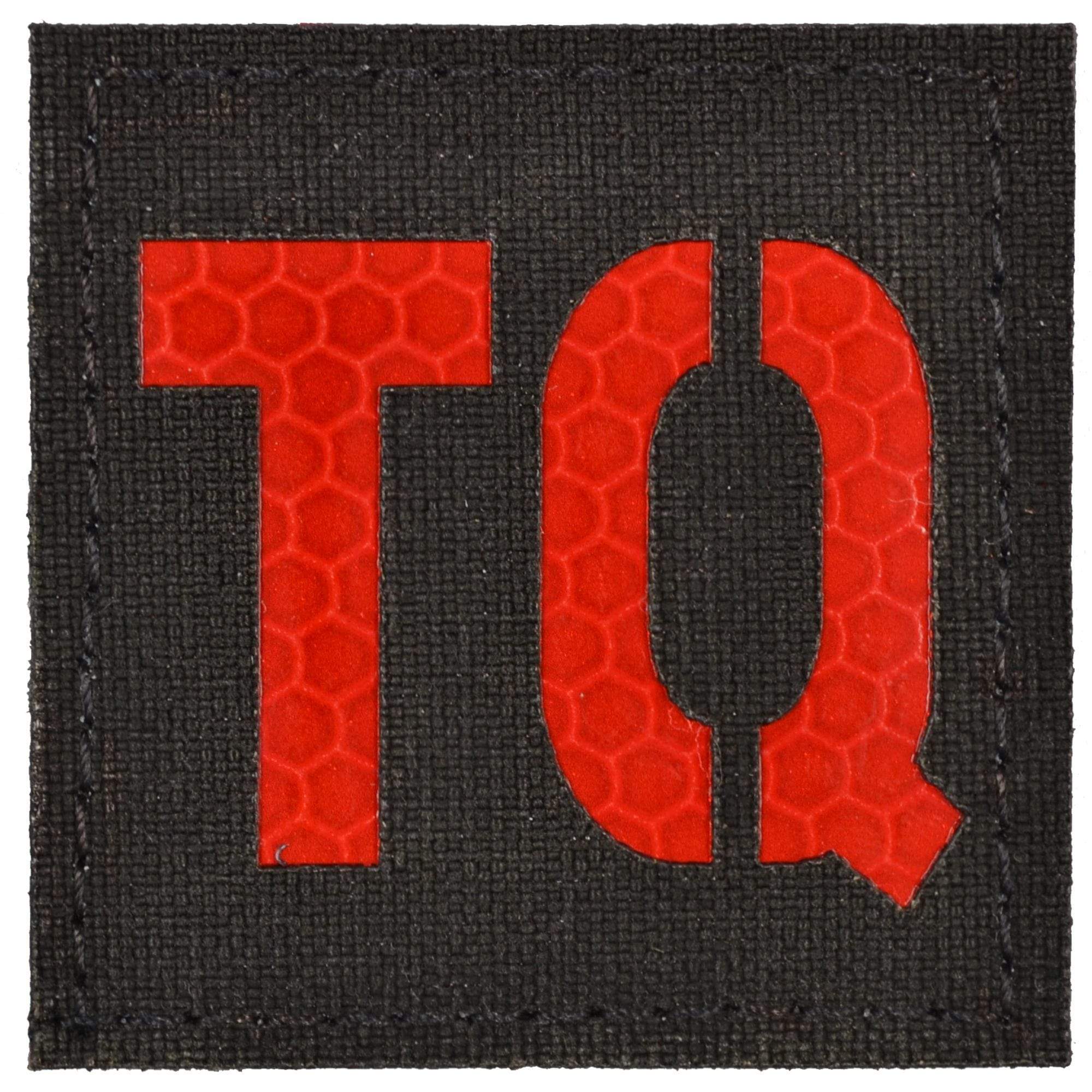 Tactical Gear Junkie Patches Black CORDURA® TQ (Tourniquet) Laser Cut Red Honeycomb Reflective - 2x2 CORDURA® Patch
