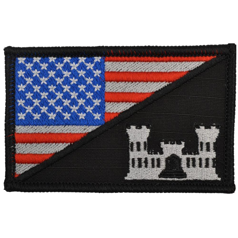 Army Engineer Castle USA Flag - 2.25x3.5 Patch, Full Color