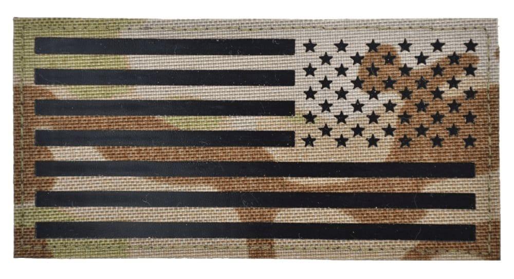 Tactical Gear Junkie Patches Black CORDURA® / Black Non Reflective USA Reverse Flag Laser Cut - 2x4 CORDURA®Patch
